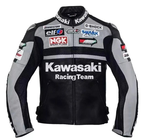 Veste cuir moto - moto, kawasaki
